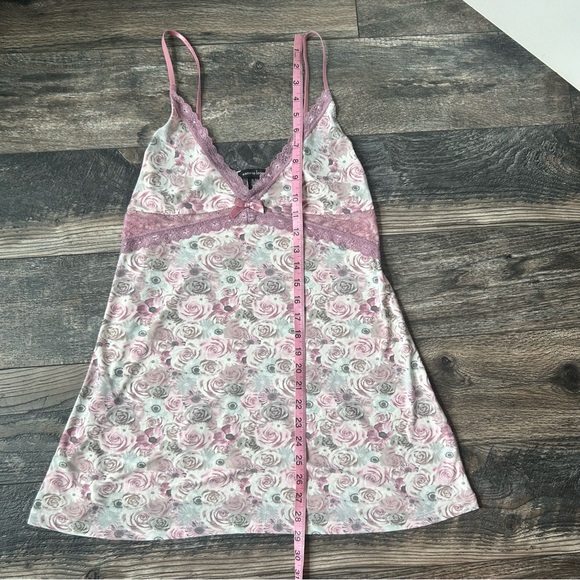 Nanette Lepore Pink White Floral Lace Trim Nightgown/Cami Adjustable Straps XL - Picture 3 of 6